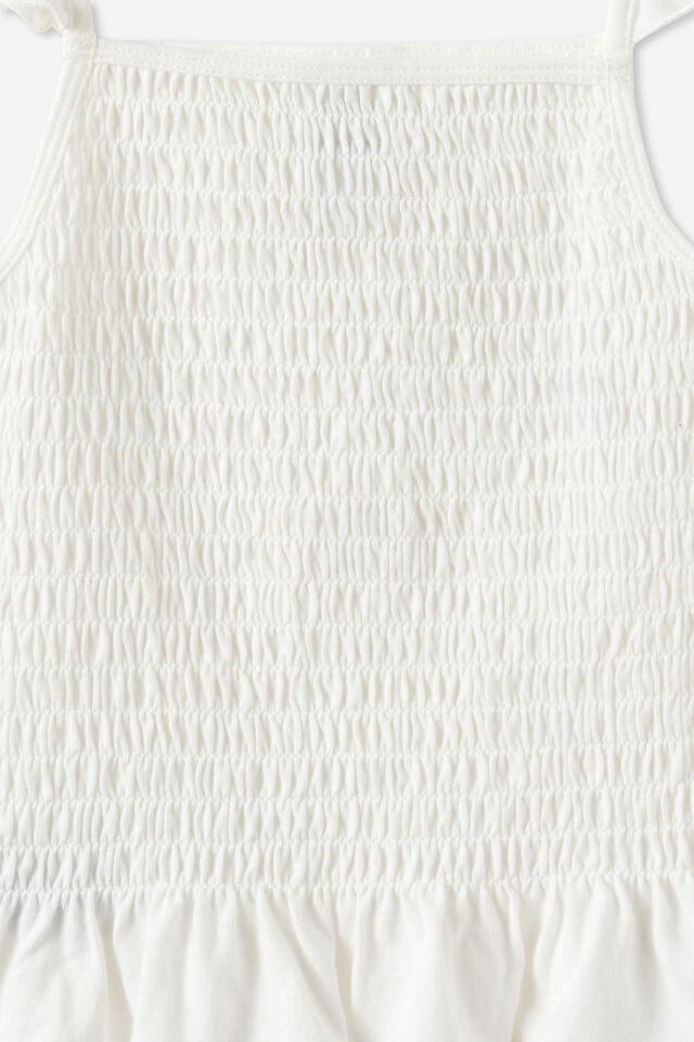 Shirred Tank Top, VANILLA
