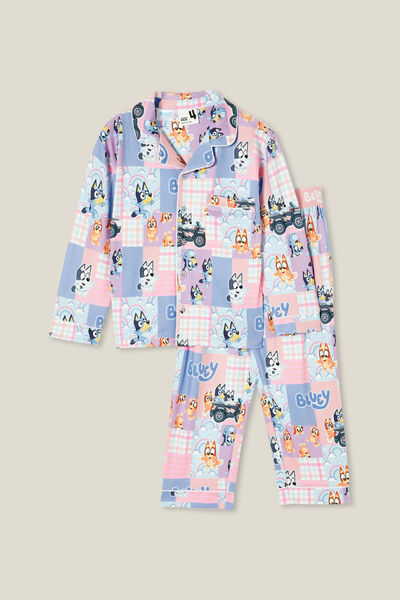 Laila Long Sleeve Pyjama Set Licensed, LCN BLU ZEPHYR/BLUEY PATCHWORK