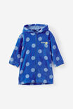 Kids Zip Thru Hooded Towel - Personalised, BLUE BONNET/CLOUD BLUE SPOT - example image 2
