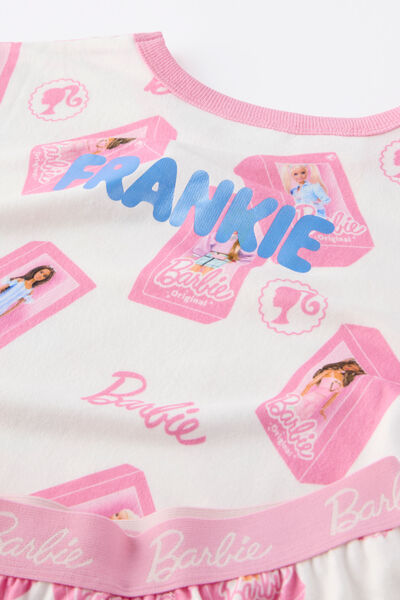 Snoozesoft Short Sleeve Pj Set Lcn Personalised, LCN MAT STRAWBERRY MILK/BARBIE