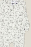 Miffy The Long Sleeve Zip Romper License, LCN MIF VANILLA/MIFFY OUTLINE STAMP - alternate image 2