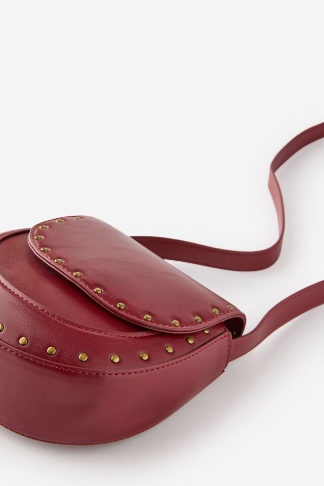 Iris Saddle Bag, BERRY JAM/STUDS
