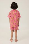 Riley Kids Unisex Short Sleeve Pyjama Set, ANTHURIUM RED/GINGERBREAD CANDY STRIPE - alternate image 3