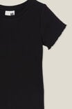 Camiseta - RAYA RIB BABY TEE, BLACK RIB - vista alternativa 2