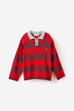 Boys Crew Neck Knit, VARSITY RED/BERRY JAM - example image 1