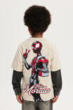 License Drop Shoulder Short Sleeve Tee, LCN MAR RAINY DAY/SPIDERMAN MILES PEACE - vista alternativa 3