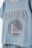 Jordan Short Sleeve Pyjama Set License, LCN NBA DUSTY BLUE/WARRIORS TONAL - alternate image 2