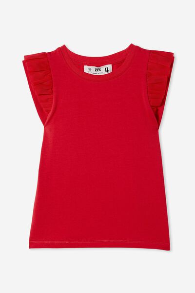 Party Short Sleeve Top, LUCKY RED
