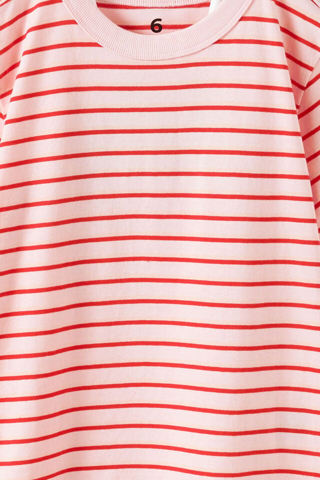 Essential Short Sleeve Graphic Tee, BALLET PINK/VARSITY RED/APRICOT MIST STRIPE