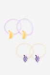 Kids Multi Pack Hair Ties, BANANAS/GRAPES - example image 1