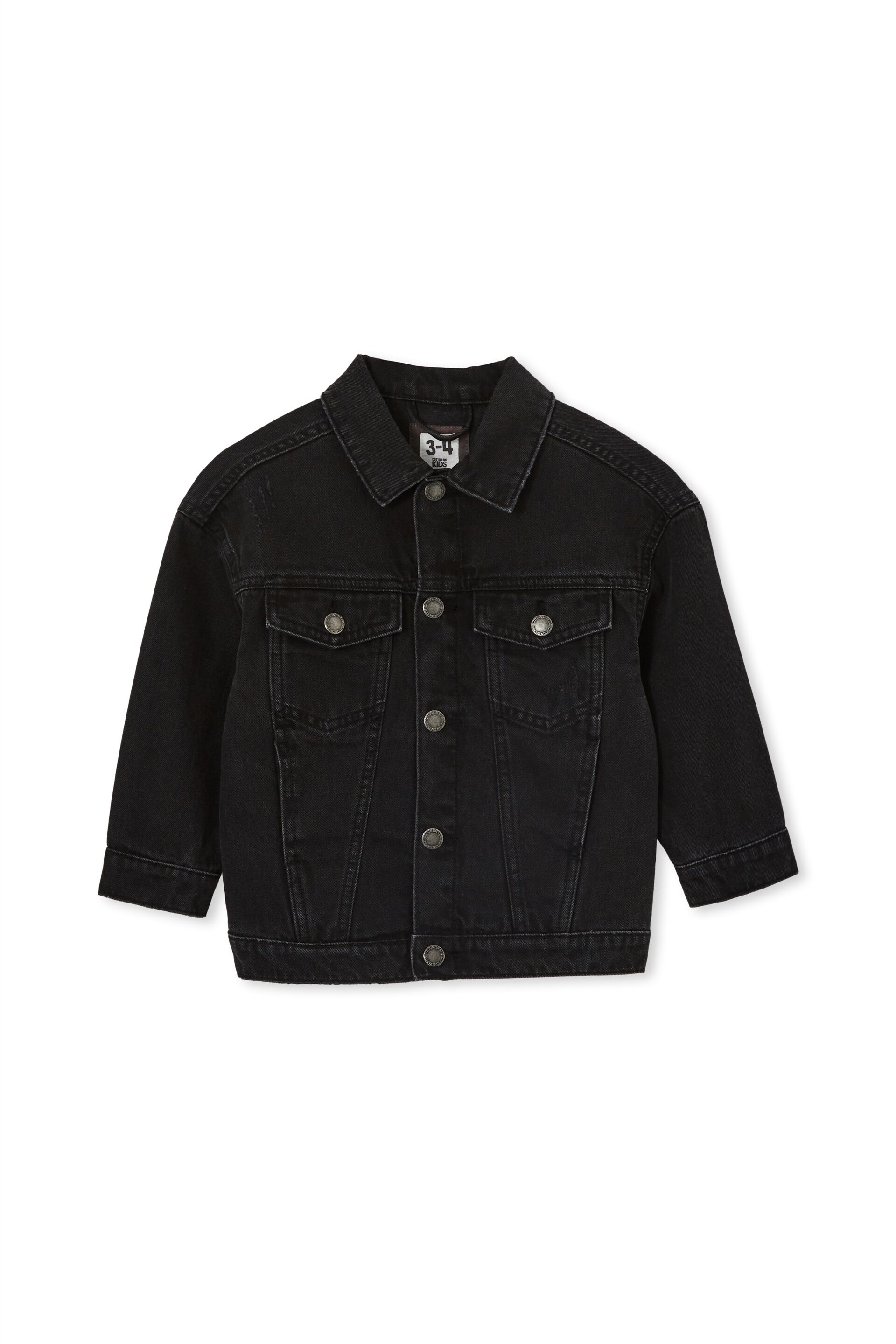 Women Girls Distressed Black Denim Jean Jacket With Silver Details Brand  New XS | eBay