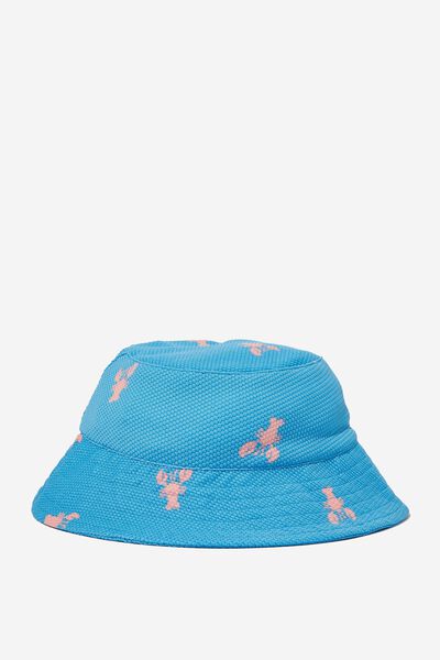 Baby Swim Bucket Hat, BLUE FIZZ/LOBSTERS