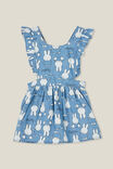 Paige Ruffle Pinafore Dress-Lcn, LCN MIFF MID BLUE/MIFFY CHAMBRAY - alternate image 1