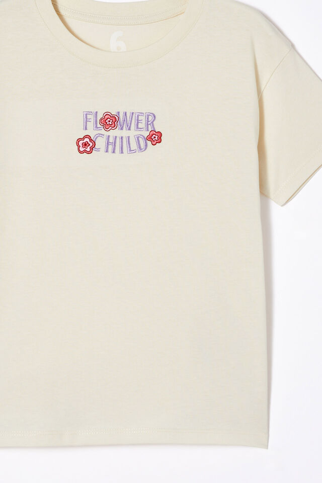 Poppy Short Sleeve Print Tee, DARK VANILLA/FLOWER CHILD