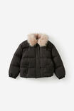 Fur Puffer Jacket, PHANTOM - example image 2
