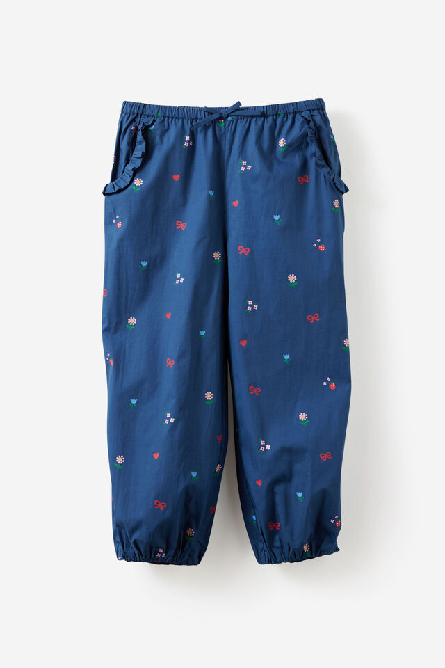 Gigi Bubble Hem Pant, DENIM NAVY/MOTIF