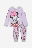 Disney Florence Long Sleeve Pyjama Set, LCN DIS LILAC DROP/BLUSHING MINNIE - alternate image 1