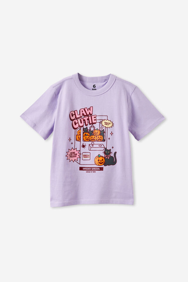 Essential Short Sleeve Graphic Tee, VINTAGE LILAC/CLAW CUTIE