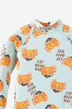 Flynn Long Sleeve Raglan Rash Vest, ICE MINT / CRABS - example image 2