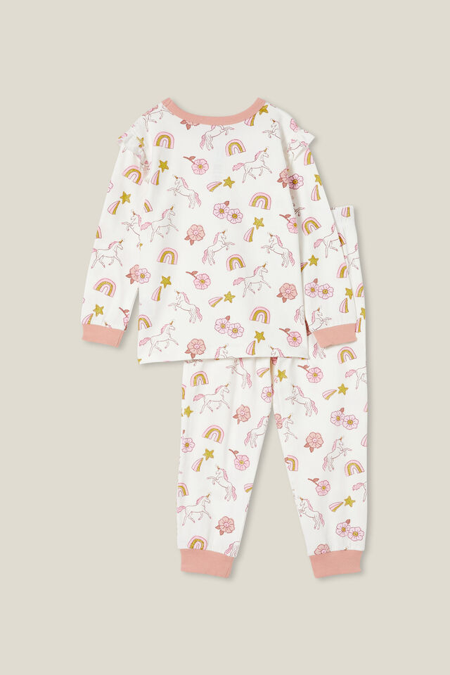 Pijamas - Ava Long Sleeve Pyjama Set, VANILLA/UNICORN WOODSTAMP