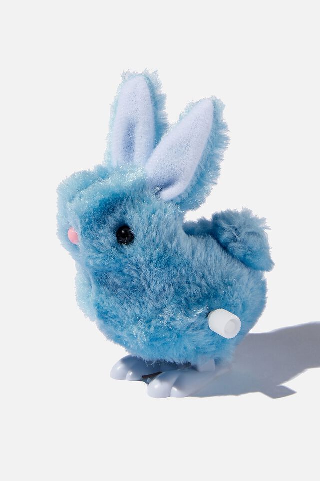 Fluffy Wind Up Toy, EASTER BUNNY/BLUE