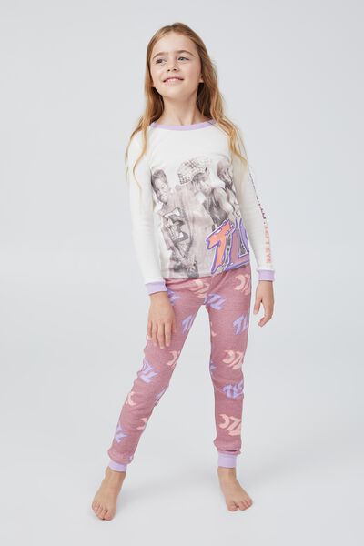 Natalie Long Sleeve Pyjama Set Licensed, LCN MT DARK VANILLA/TLC