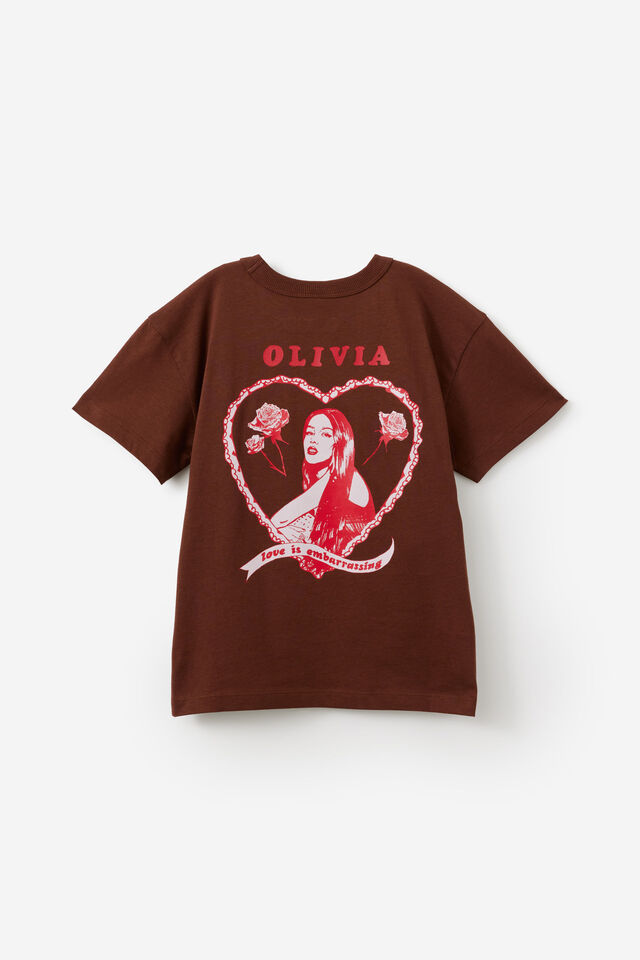 Olivia Rodrigo Music Drop Shoulder Short Sleeve Tee, LCN BRA OLIVIA RODRIGO/ROCKY ROAD