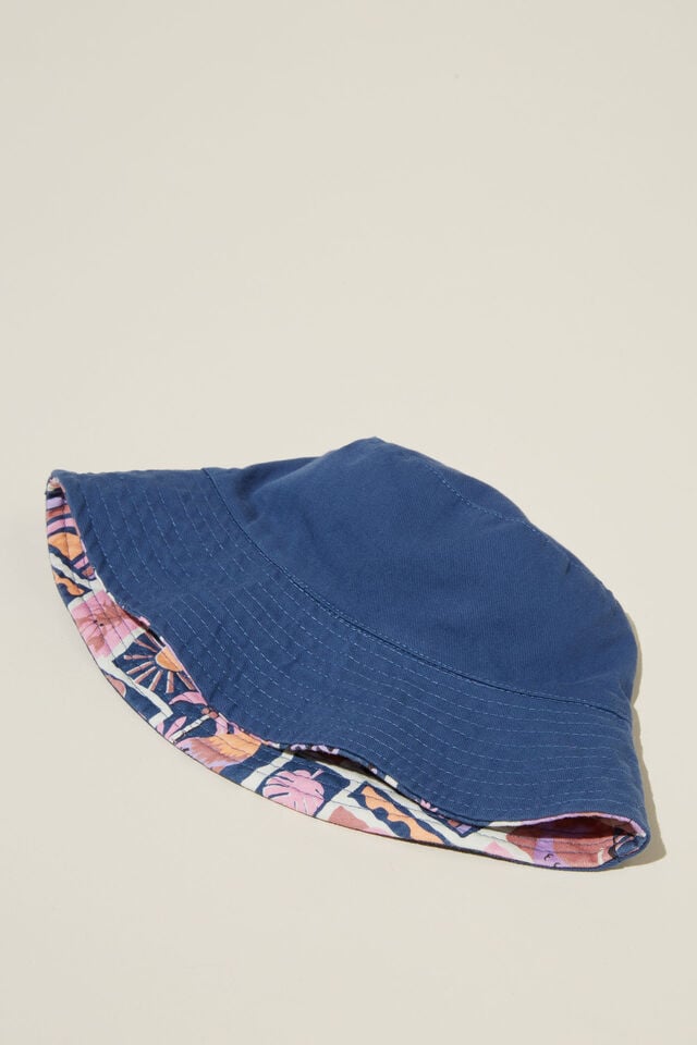Kids Reversible Bucket Hat, PETTY BLUE/MERMAID PARADISE