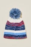 Winter Striped Knit Beanie, BLUE MULTI STRIPE - alternate image 1