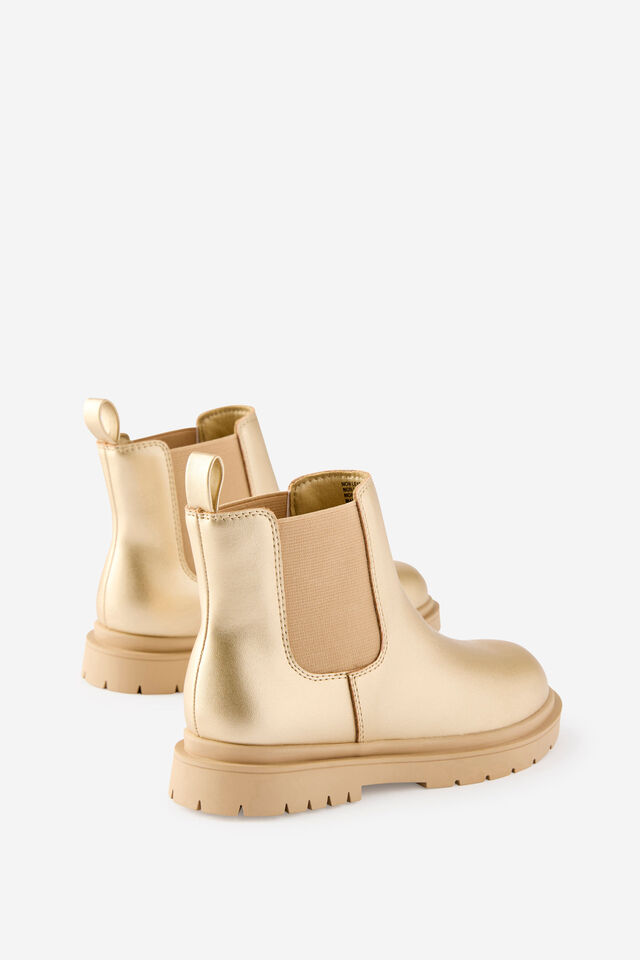 Kids Stretch Gusset Boot, GOLDY