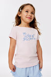 Fitted Short Sleeve Essential Boat Neck Tee, BALLET PINK/LOTS OF LOVE - example image 1