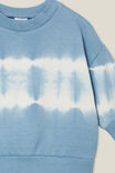 Alma Drop Shoulder Sweater, DUSTY BLUE/LINEAR TIE DYE - alternate image 2