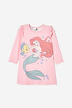 The Little Mermaid Maddi Long Sleeve Flutter Nightie, LCN DIS BLUSH PINK/ARIEL BFF - alternate image 1