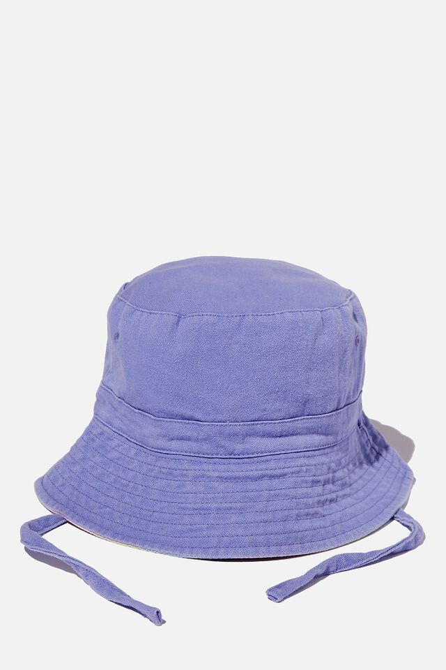 Reversible Bucket Hat, BONDI RAINBOW STRIPE/VIOLET SURF