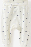 Organic Foldover Waist Legging, MILK/SHOOTING STARS - example image 2