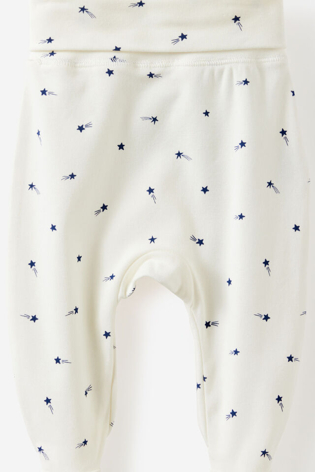 Organic Foldover Waist Legging, MILK/SHOOTING STARS