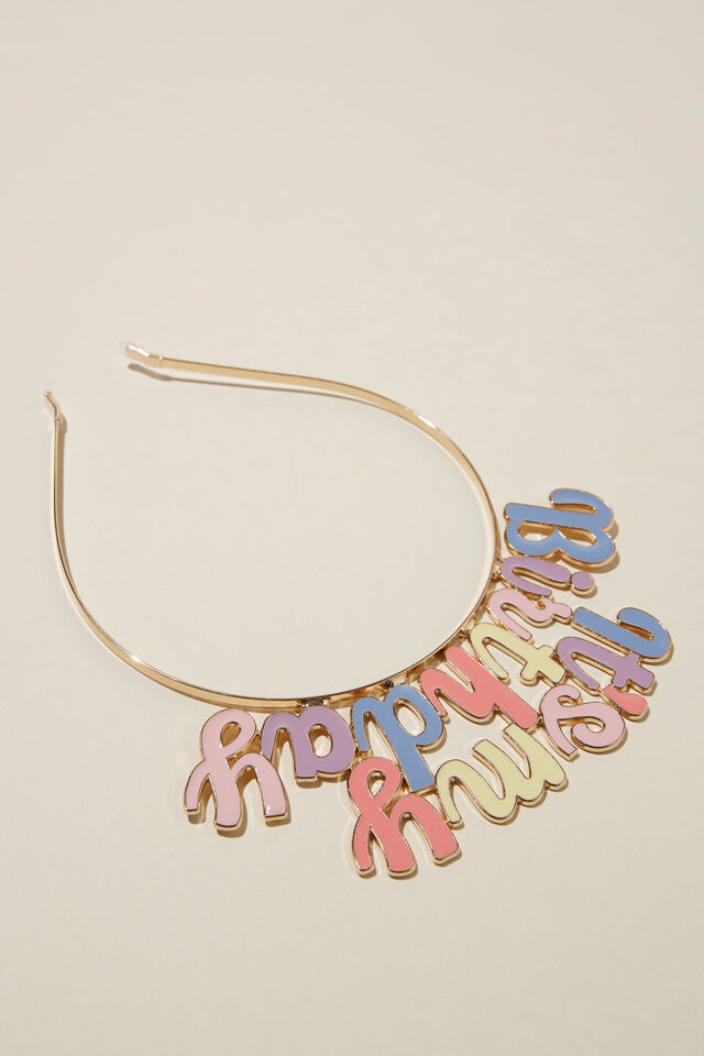 Birthday Headband, PASTEL RAINBOW ENAMEL