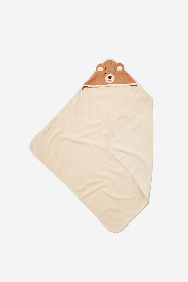Baby Snuggle Towel, TAUPY BROWN/BEAR
