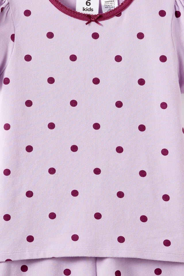 Dreamdrift Puff Short Slv Pj Set, VINTAGE LILAC/BERRY JAM ARIA SPOT