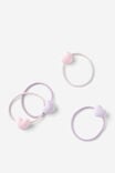 Hannah Hair Ties, BLUSH PINK/LILAC DROP MATTE HEARTS - alternate image 2