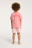 Jordie Organic Short Sleeve Pyjama Set, LCN BLU ORANGE CORAL/NO PEEKING BLUEY - alternate image 3