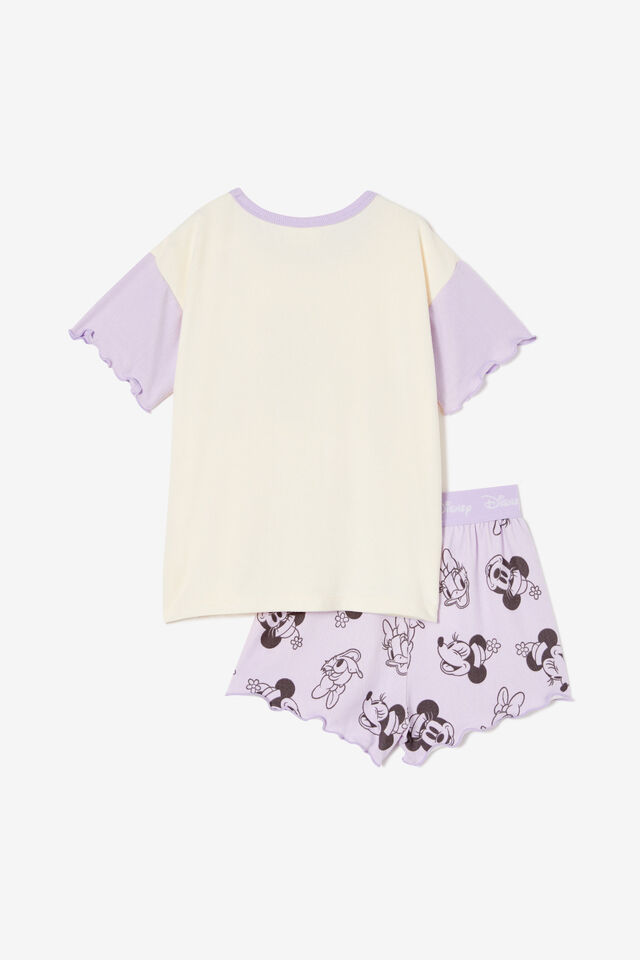 Minnie Mouse Dani Short Sleeve Pyjama Set, LCN DIS VINTAGE LILAC/ BESTIES MINNIE