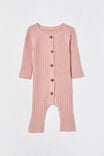 Organic Knit Long Sleeve Romper, ZEPHYR - alternate image 1