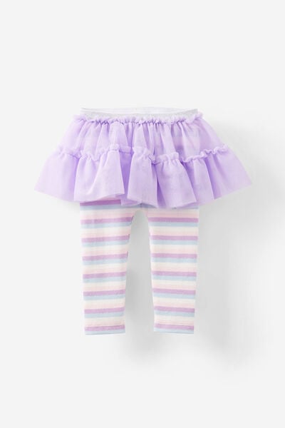 Rena Tulle Skirt Legging, VINTAGE LILAC/RAINBOW STRIPE