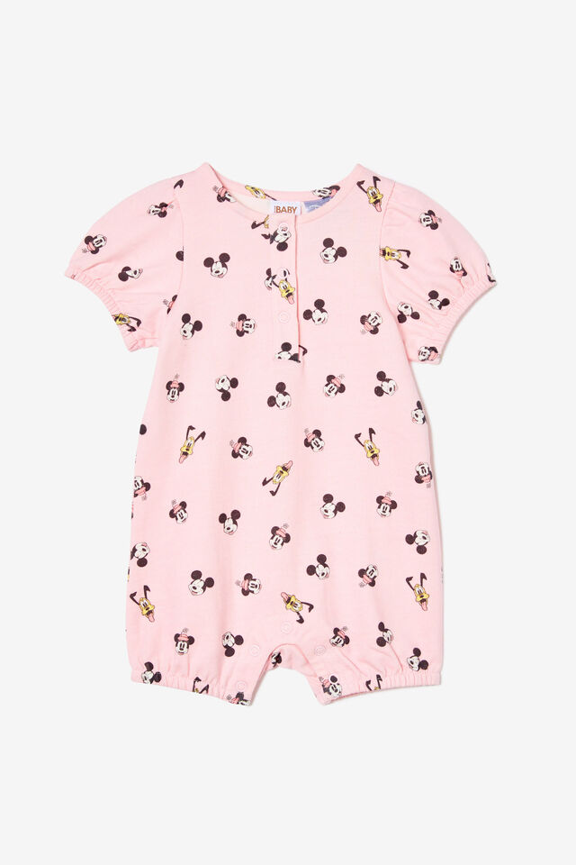 Mickey Mouse Eliza Puff Sleeve Parachute Playsuit, LCN DIS BALLERINA/MICKEY BEST FRIENDS FOREVER