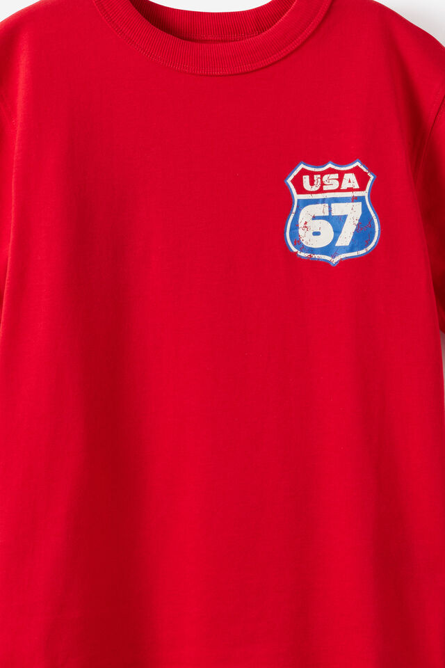 Essentials Graphic Short Sleeve Tee, VARSITY RED/USA