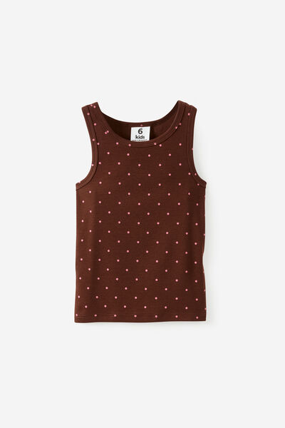 Fitted Essential Racer Back Tank, ROCKY ROAD/STRAWBERRY MILK SPOT