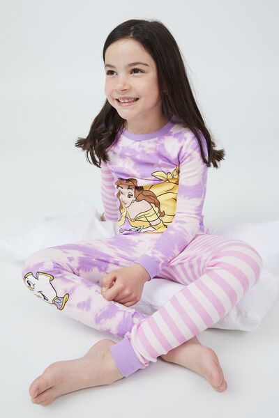 Natalie Long Sleeve Pyjama Set Licensed, LCN DIS PURPLE PARADISE/BELLE