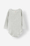 Organic Rib Knit Cross Over Tie Bubbysuit, CLOUD MARLE - example image 3