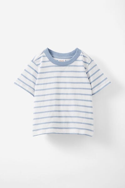 Jamie Short Sleeve Graphic Print Tee, DUSTY BLUE/VANILLA RILEY STRIPE